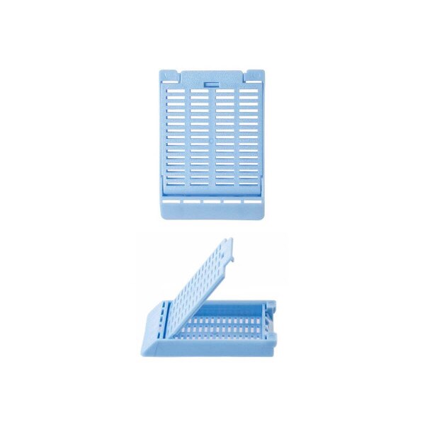 Hinged Tissue Cassette, blue
